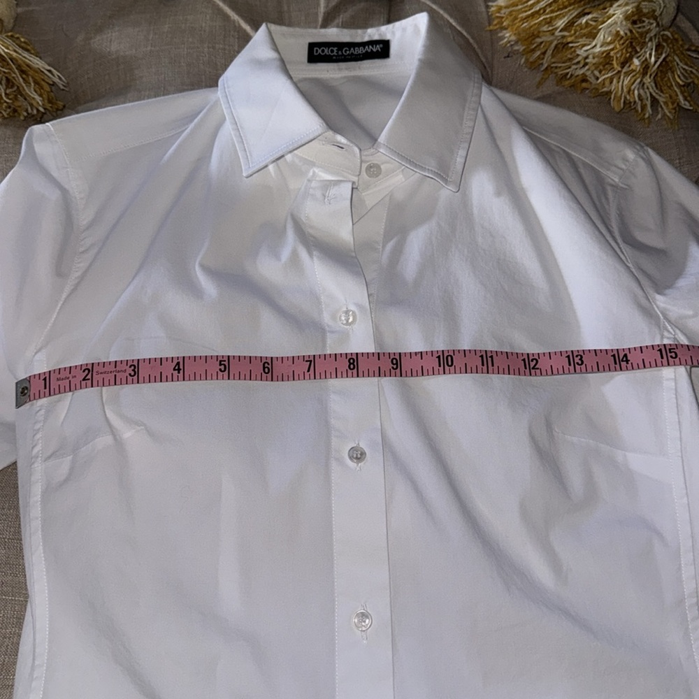 Dolce&Gabbana Poplin Classic-Fit Collared Shirt white Sz 44 (8) - Picture 6 of 7